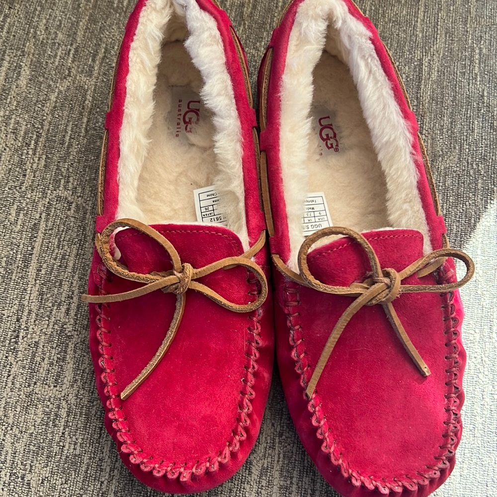 UGG loafers red pink color never been worn
